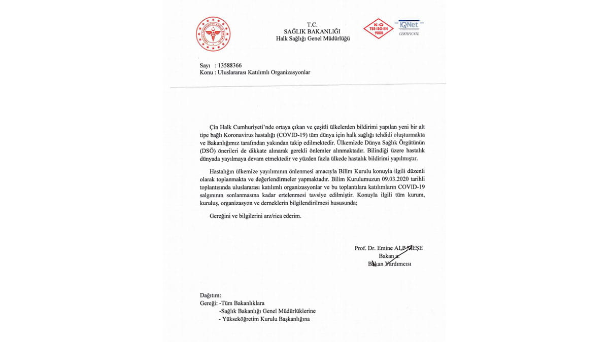 Coronavirüs salgını karşısında Sağlık Bakanlığı etkinlikler için erteleme tavsiyesinde bulundu.