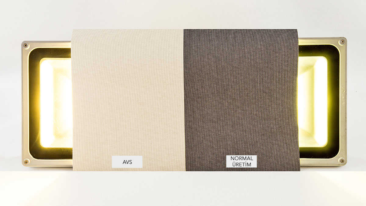 Fig. 3.1: Images of curtain fabrics with antiviral coating and obtained from normal production