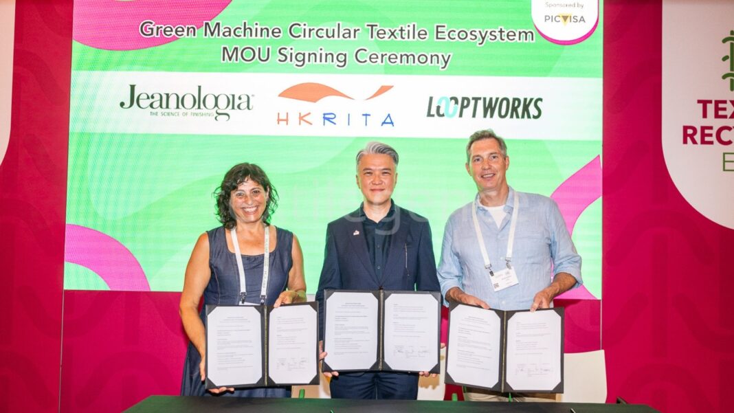 HKRITA, Jeanologia ve Looptworks, karışımlı tekstillerin endüstriyel ölçekte geri dönüşümünü hızlandırmak amacıyla Green Machine Döngüsel Tekstil Ekosistemi'ni kurmak üzere bir mutabakat zaptı imzaladı Görsel Kaynak: HKRITA